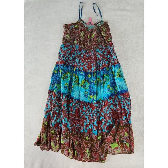 Pink apple Y2K women's sundress Smocked top Funky Boho quirky Size 1X Dopamine - Picture 3 of 7